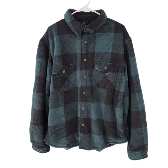 Zenthace Men's Fleece Lined Plaid Button Down Shirt -L - Picture 1 of 6